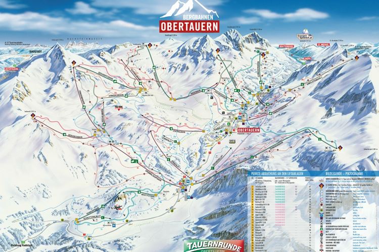 Mapa narciarska Obertauern, Austria