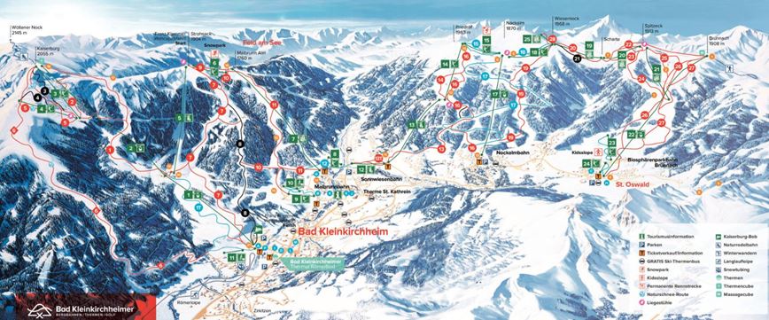 Mapa narciarska. Bad Kleinkirchheim. Austria. Geovita.