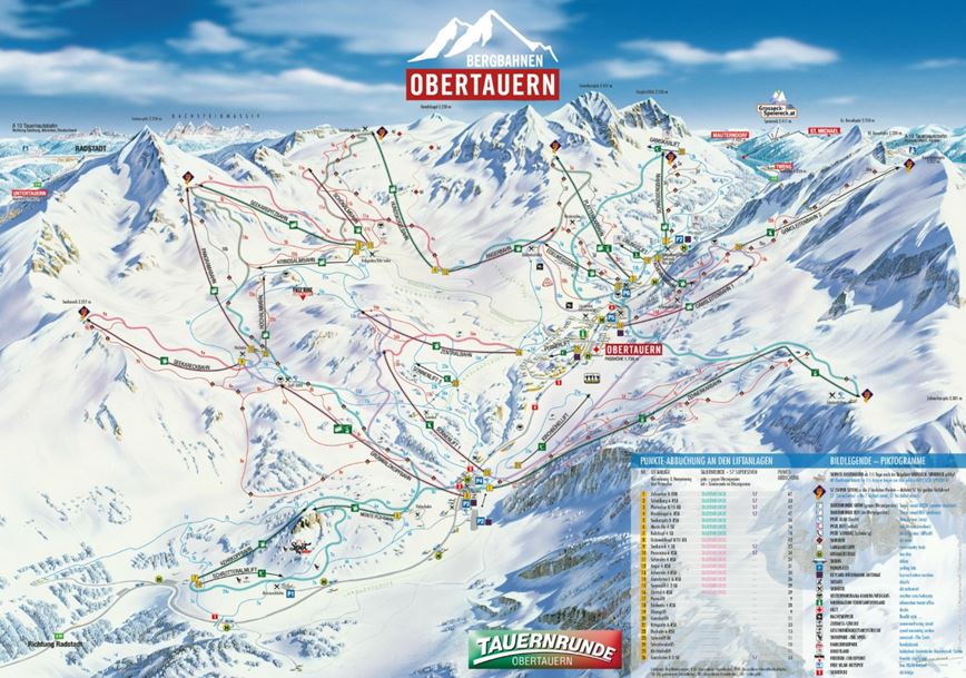 Mapa narciarska Obertauern, Austria